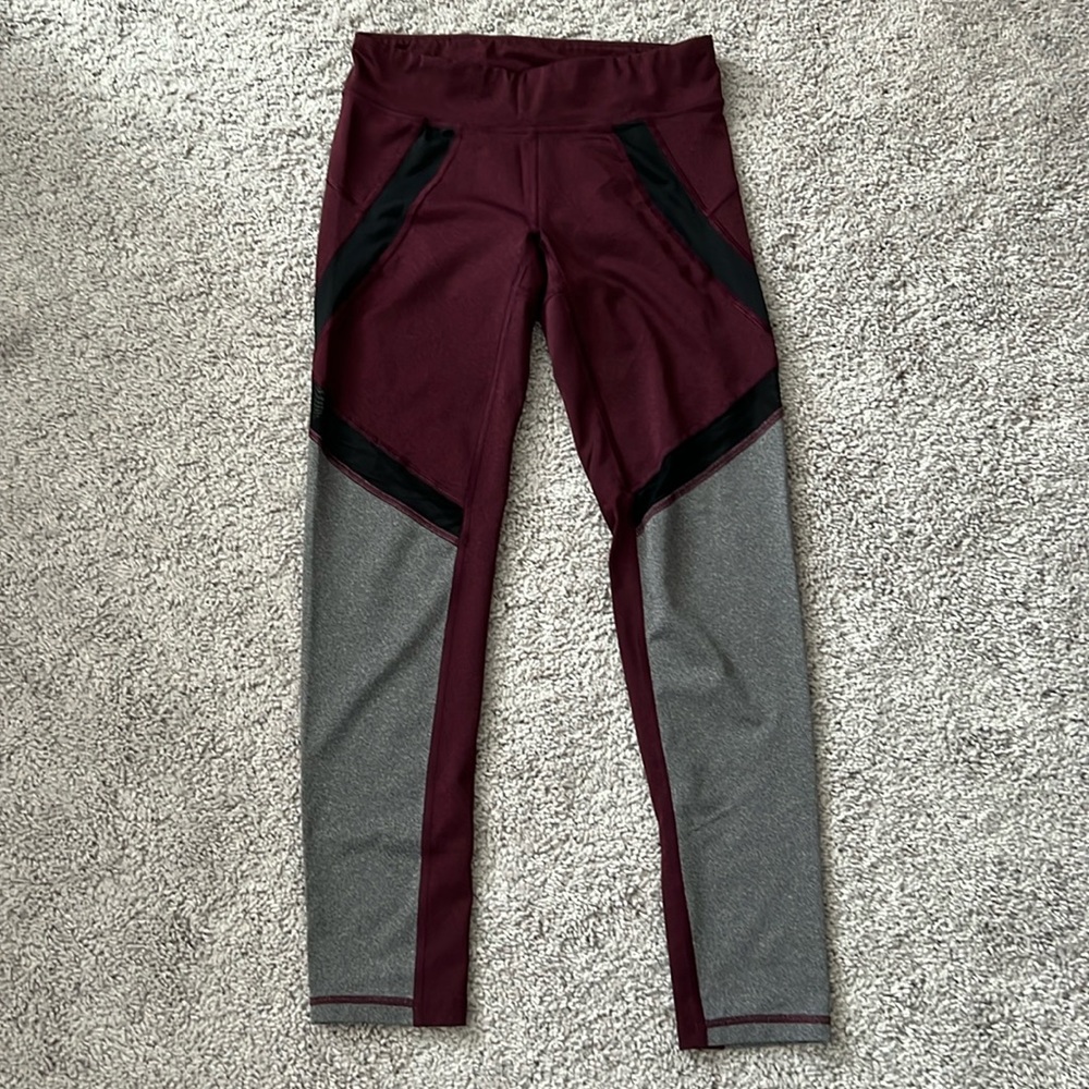 NWOT LLD Maroon and Dark Grey Leggings - Size Small / Medium
